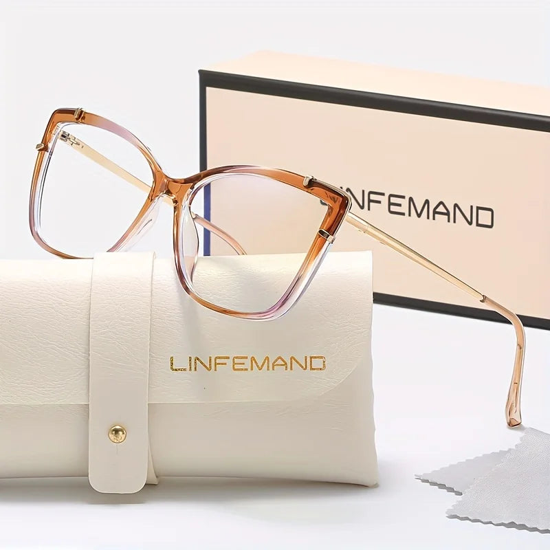 LINFEMAND UNIQUE CAT EYE BLUE LIGHT GLASSES - 95708