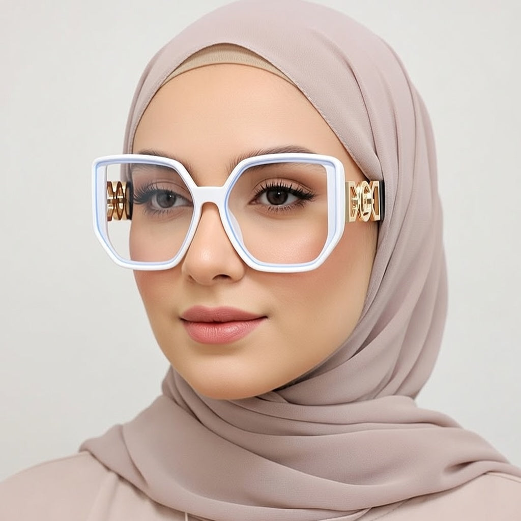LINFEMAND OVERSIZED SQUARE ANTI-BLUE LIGHT GLASSES - LH3246