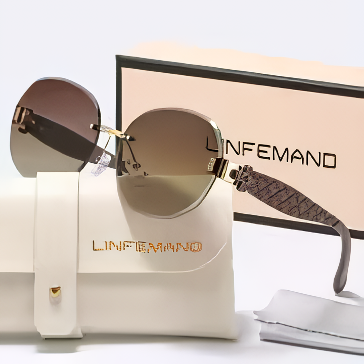 LINFEMAND FRAMELESS OVAL CHIC FLORAL FASHION GLASSES-DS-2532