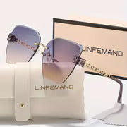 LINFEMAND FRAMELESS CAT EYE GLASSES