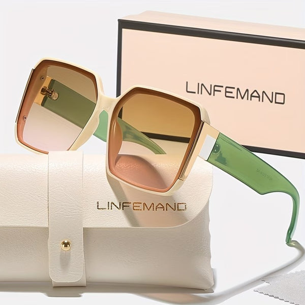 LINFEMAND WOMEN’S LARGE FRAME DECORATION GLASSES