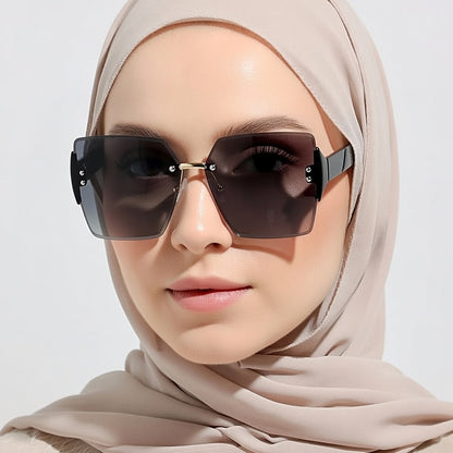 LINFEMAND RIMLESS SQUARE DECORATIVE GLASSES