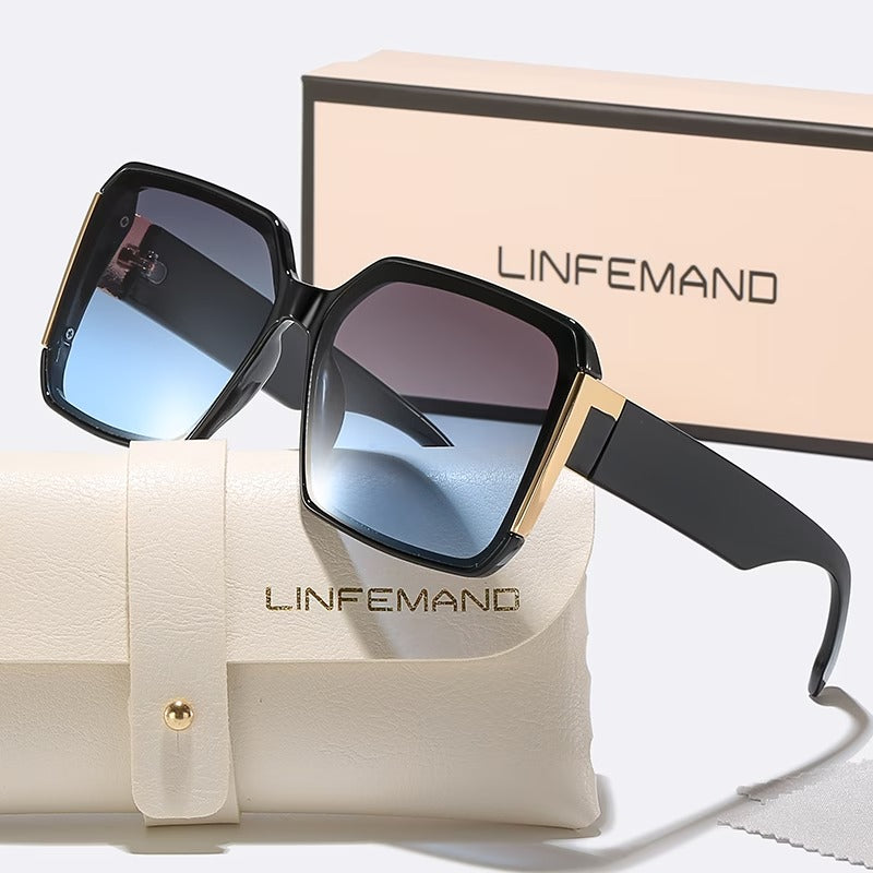 LINFEMAND WOMEN’S LARGE FRAME DECORATION GLASSES