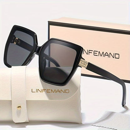 LINFEMAND OVERSIZED CAT-EYE RHINESTONE LUXURY GLASSES-M314