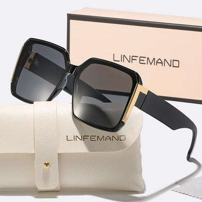 LINFEMAND WOMEN’S LARGE FRAME DECORATION GLASSES