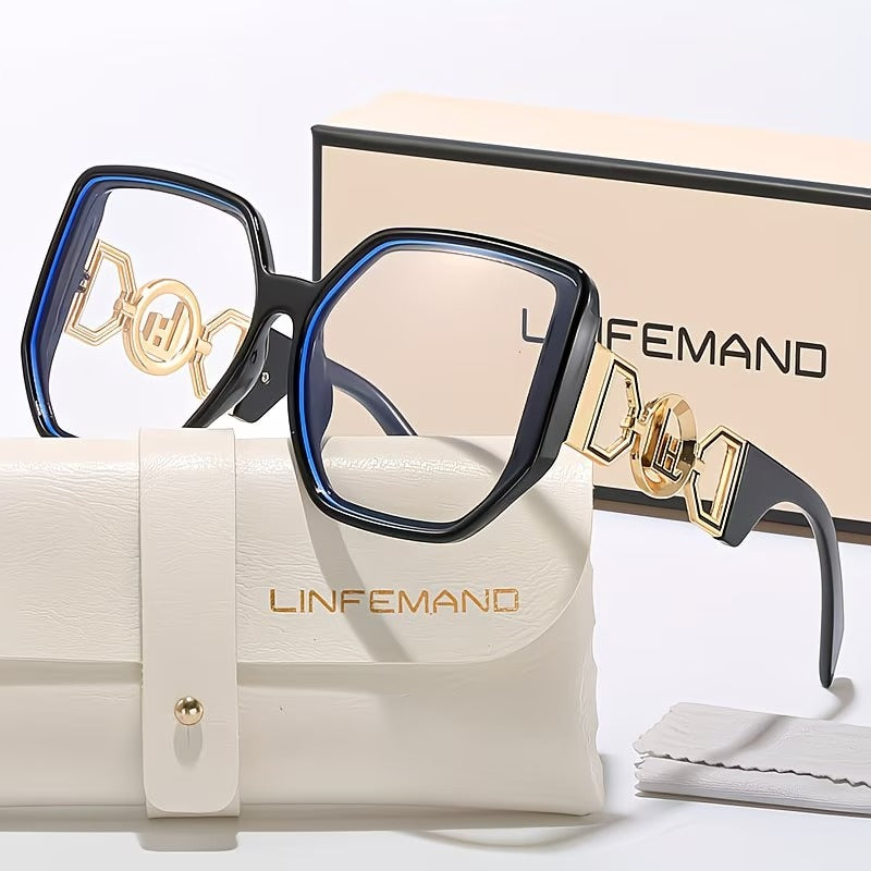 LINFEMAND OVERSIZED SQUARE ANTI-BLUE LIGHT GLASSES - LH3246
