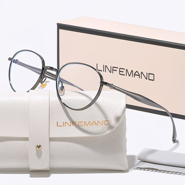 LINFEMAND RETRO ROUND ANTI-BLUE LIGHT GLASSES - LH3256