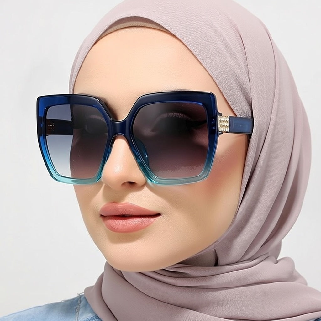 LINFEMAND OVERSIZED CAT-EYE RHINESTONE LUXURY GLASSES-M314