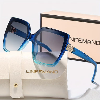 LINFEMAND OVERSIZED CAT-EYE RHINESTONE LUXURY GLASSES-M314