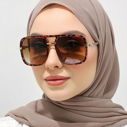LINFEMAND HIP HOP SQUARE DOUBLE BRIDGE SUNGLASSES -LG105959