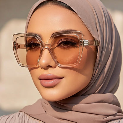 LINFEMAND OVERSIZED CAT-EYE RHINESTONE LUXURY GLASSES-M314