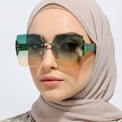 LINFEMAND RIMLESS SQUARE DECORATIVE GLASSES