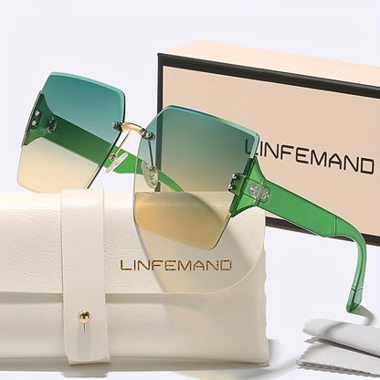 LINFEMAND RIMLESS SQUARE DECORATIVE GLASSES