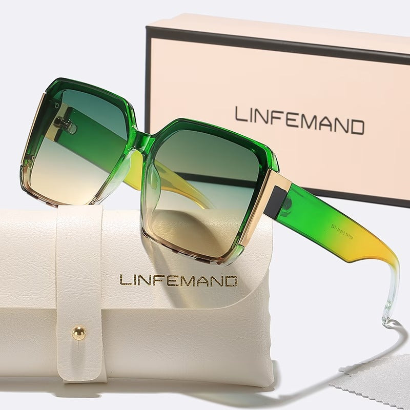 LINFEMAND WOMEN’S LARGE FRAME DECORATION GLASSES