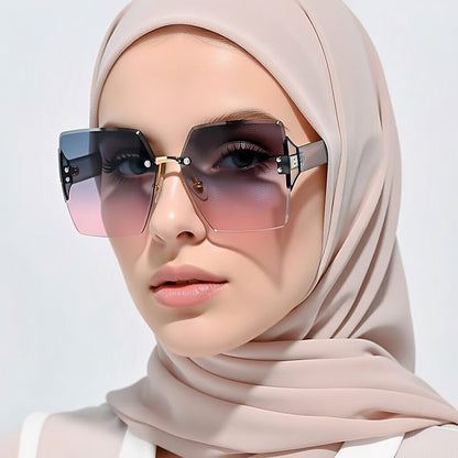 LINFEMAND RIMLESS SQUARE DECORATIVE GLASSES