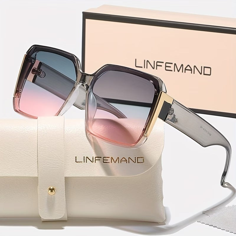 LINFEMAND WOMEN’S LARGE FRAME DECORATION GLASSES