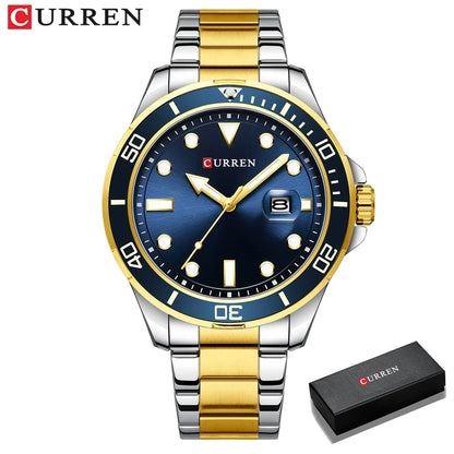 2021 CURREN New Green Water Ghost Series Brand High-end luxury Watches Automatic Watch Men All Steel Waterproof Quartz Watch