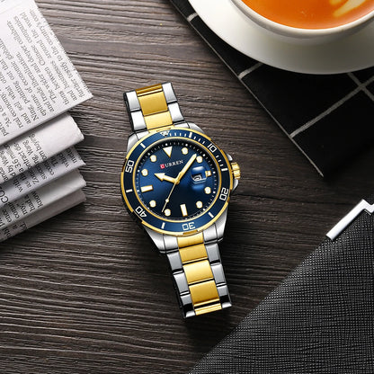 2021 CURREN New Green Water Ghost Series Brand High-end luxury Watches Automatic Watch Men All Steel Waterproof Quartz Watch