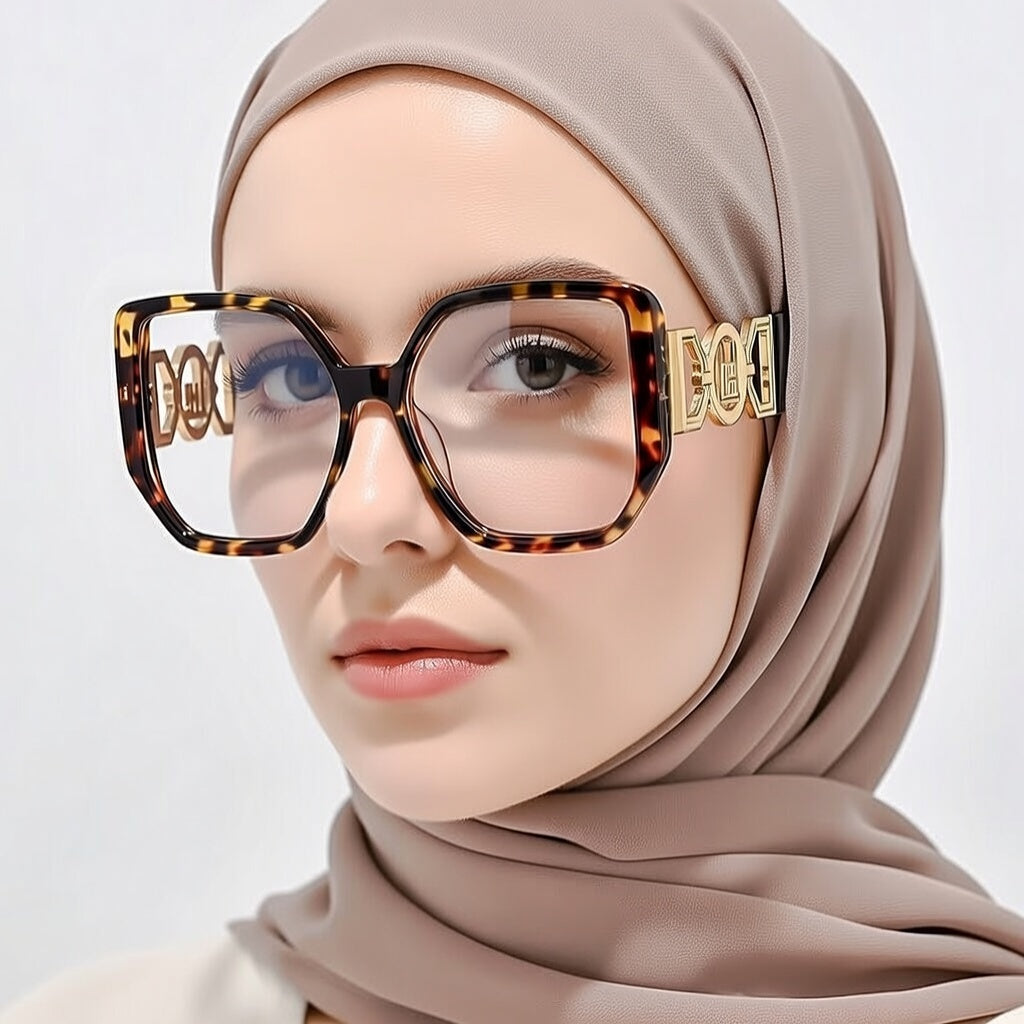 LINFEMAND OVERSIZED SQUARE ANTI-BLUE LIGHT GLASSES - LH3246