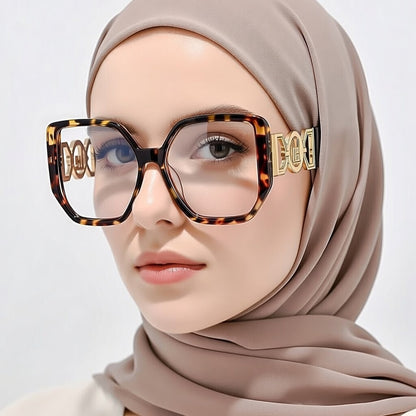 LINFEMAND OVERSIZED SQUARE ANTI-BLUE LIGHT GLASSES - LH3246