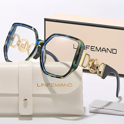 LINFEMAND OVERSIZED SQUARE ANTI-BLUE LIGHT GLASSES - LH3246