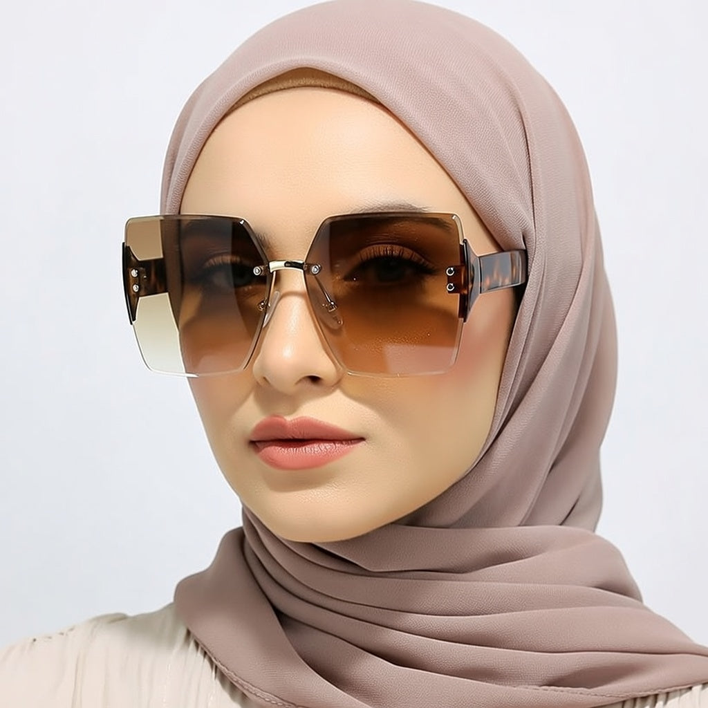 LINFEMAND RIMLESS SQUARE DECORATIVE GLASSES