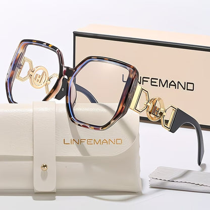 LINFEMAND OVERSIZED SQUARE ANTI-BLUE LIGHT GLASSES - LH3246