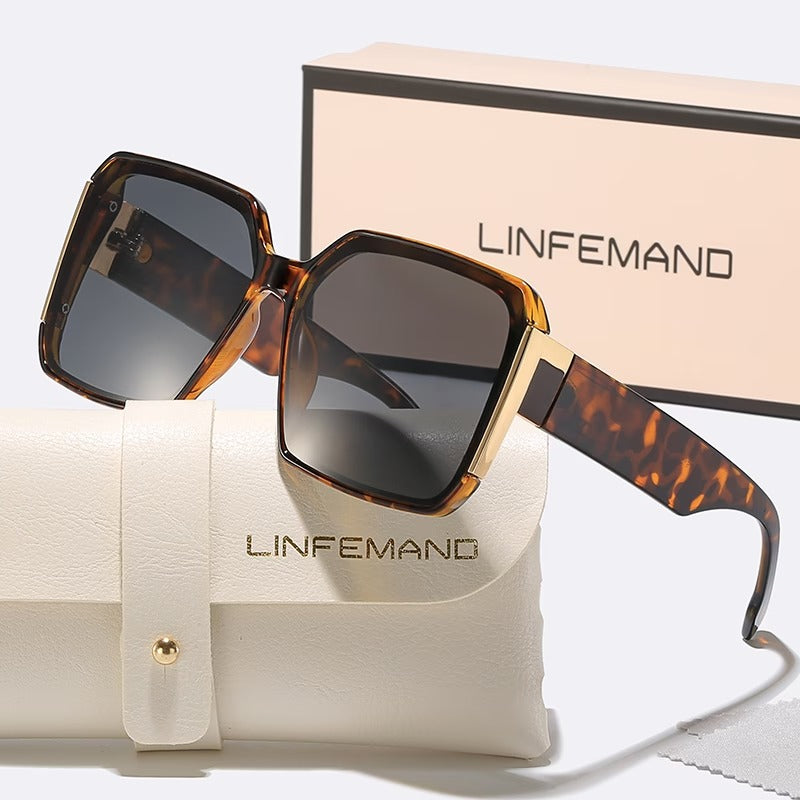 LINFEMAND WOMEN’S LARGE FRAME DECORATION GLASSES