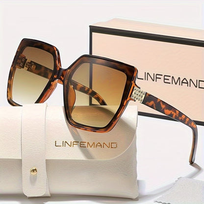 LINFEMAND OVERSIZED CAT-EYE RHINESTONE LUXURY GLASSES-M314