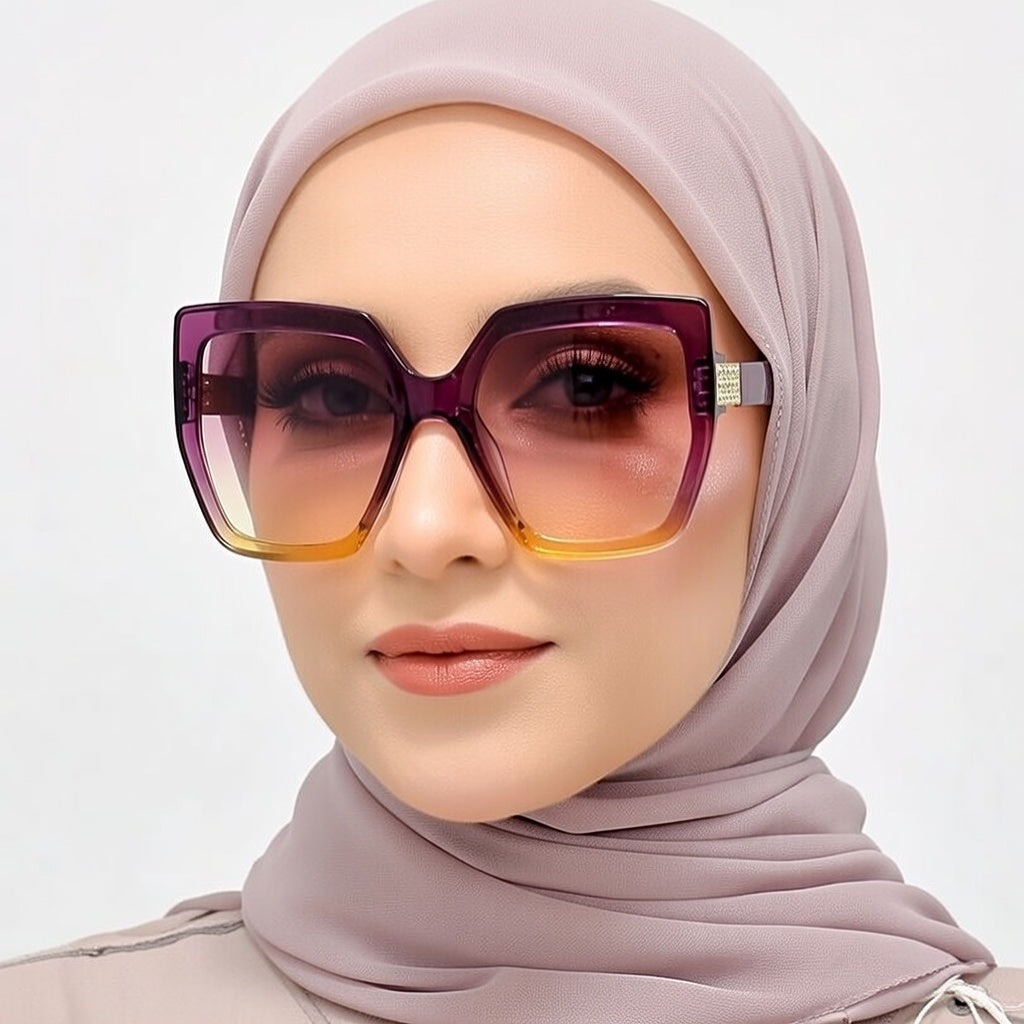 LINFEMAND OVERSIZED CAT-EYE RHINESTONE LUXURY GLASSES-M314