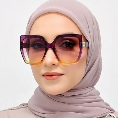 LINFEMAND OVERSIZED CAT-EYE RHINESTONE LUXURY GLASSES-M314