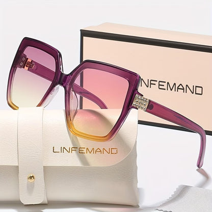 LINFEMAND OVERSIZED CAT-EYE RHINESTONE LUXURY GLASSES-M314