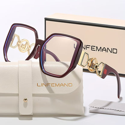 LINFEMAND OVERSIZED SQUARE ANTI-BLUE LIGHT GLASSES - LH3246