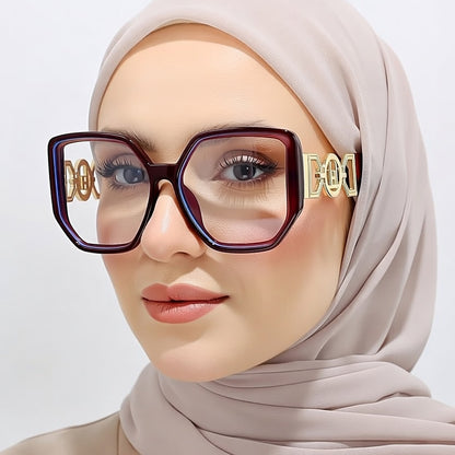 LINFEMAND OVERSIZED SQUARE ANTI-BLUE LIGHT GLASSES - LH3246