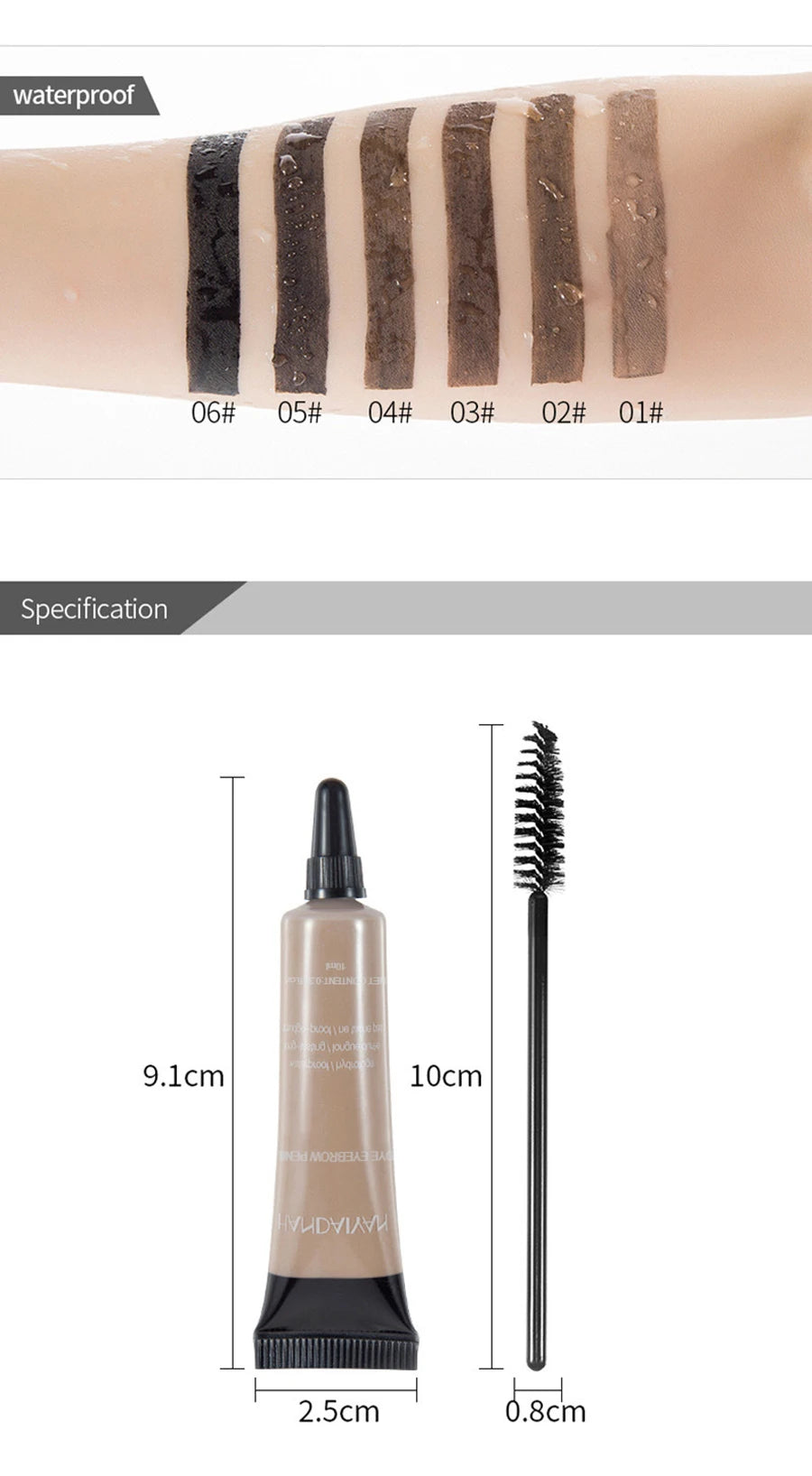 10ML Long-Lasting Eyebrow Cream Enhancers Waterproof Natural Eye Brow Tinted Liquid Gel Cream Brow Makeup Cosmetics 6 Colors
