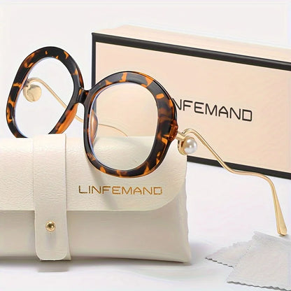 LINFEMAND OVERSIZED ROUND PEARL GLASSES - LH3289