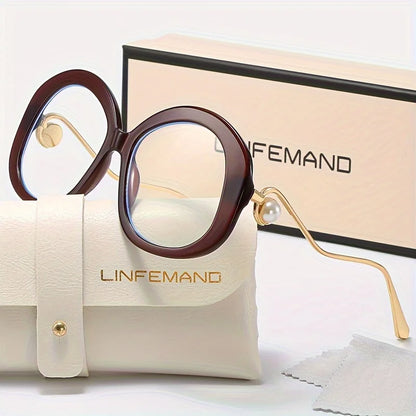LINFEMAND OVERSIZED ROUND PEARL GLASSES - LH3289