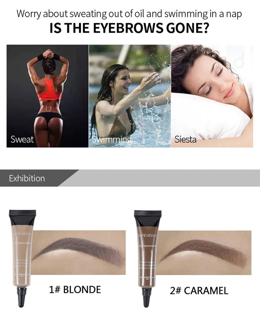 10ML Long-Lasting Eyebrow Cream Enhancers Waterproof Natural Eye Brow Tinted Liquid Gel Cream Brow Makeup Cosmetics 6 Colors