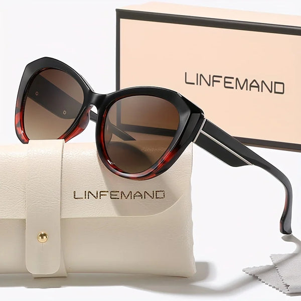 LINFEMAND TRENDY RETRO CAT EYE UV400 SUNGLASSES-BO8853