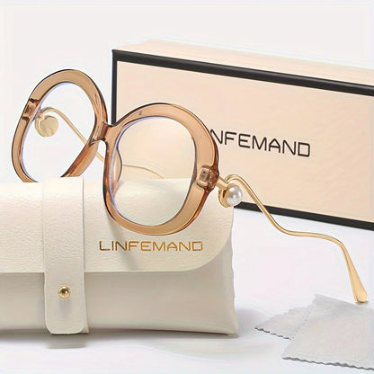 LINFEMAND OVERSIZED ROUND PEARL GLASSES - LH3289
