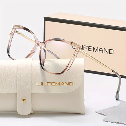 LINFEMAND UNIQUE CAT EYE BLUE LIGHT GLASSES - 95708