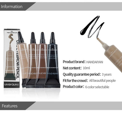 10ML Long-Lasting Eyebrow Cream Enhancers Waterproof Natural Eye Brow Tinted Liquid Gel Cream Brow Makeup Cosmetics 6 Colors