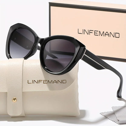 LINFEMAND TRENDY RETRO CAT EYE UV400 SUNGLASSES-BO8853