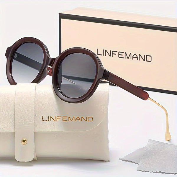 LINFEMAND RETRO CIRCULAR GRADIENT SUNGLASSES - LH5665