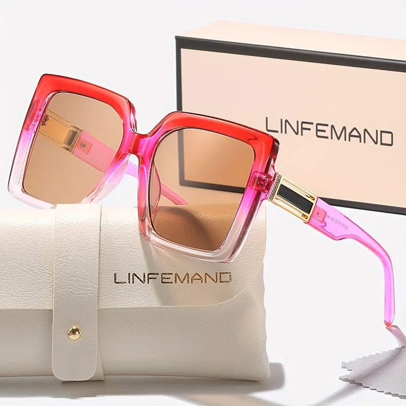 LINFEMAND Y2K JELLY COLOR BLOCK SUNGLASSES - LH3218