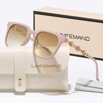LINFEMAND SQUARE METAL CHAIN SUNGLASSES - MT3543646