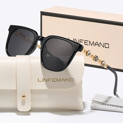 LINFEMAND SQUARE METAL CHAIN SUNGLASSES - MT3543646