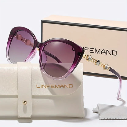 LINFEMAND DIAMOND FLOWER CAT EYE SUNGLASSES - DW3930759