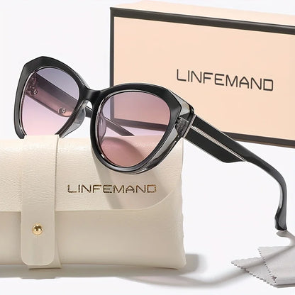 LINFEMAND TRENDY RETRO CAT EYE UV400 SUNGLASSES-BO8853