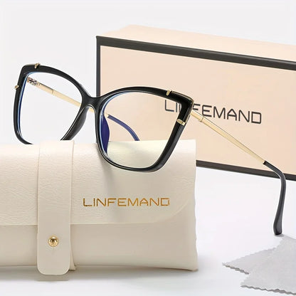 LINFEMAND UNIQUE CAT EYE BLUE LIGHT GLASSES - 95708